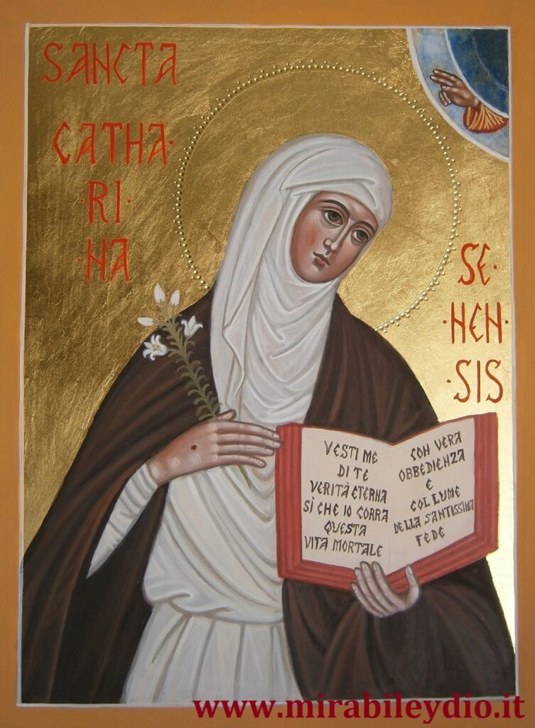 Icona Santa Caterina da Siena  32 x 24 cm 