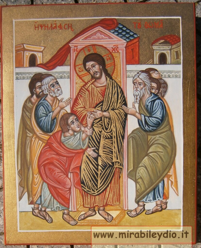 Icona incredulità di Tommaso 2023-per mano  di Cristina Capella